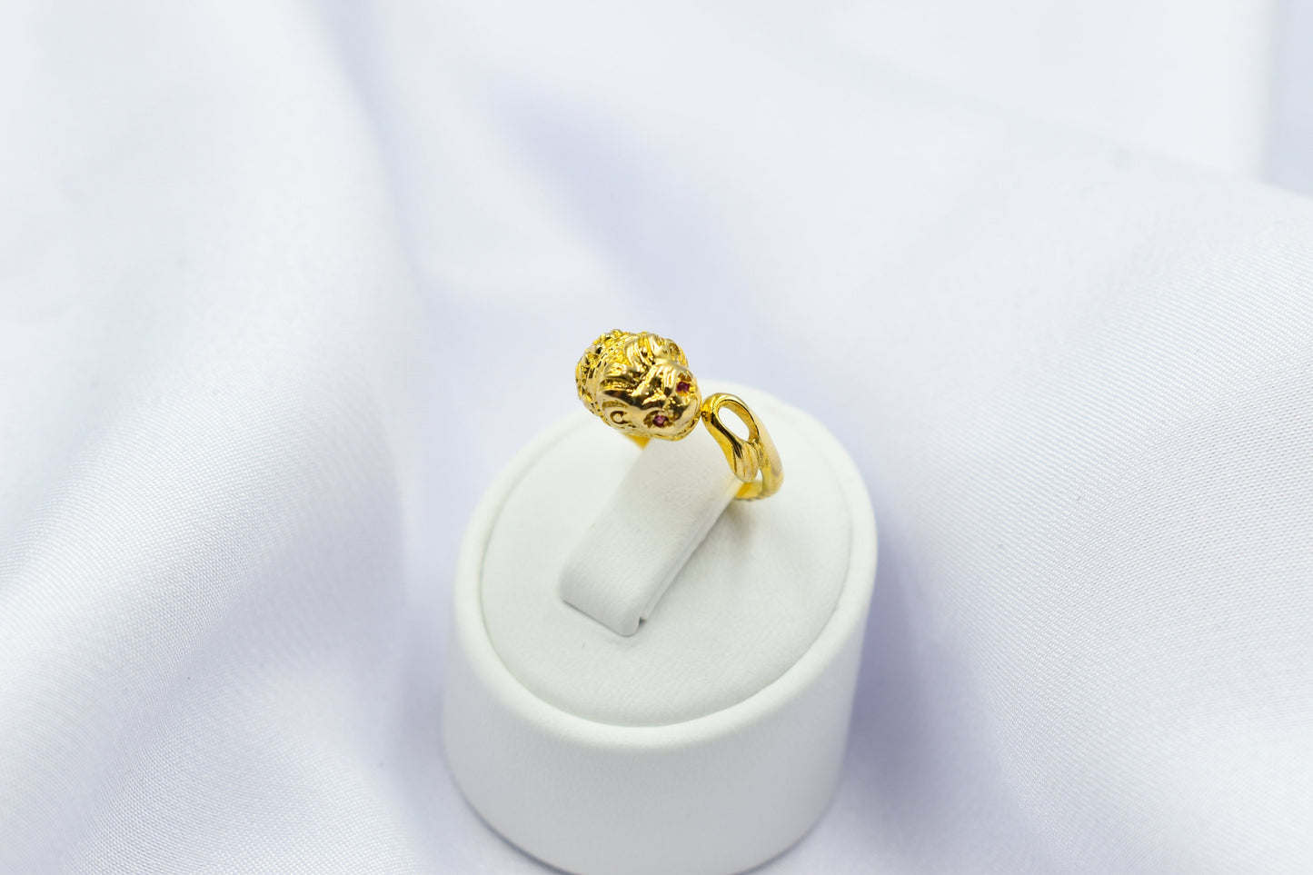 Χειροποίητο Δαχτυλίδι Λιοντάρι με Ρουμπίνια Κ14