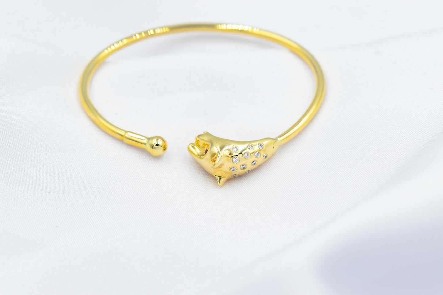 14K Panther Head Bangle Bracelet,14K Gold Bangle Panther Head Bracelet,Ancient Greece,Gold Animal Bangle,Animal Jewellery,Animal Lucky Jewel