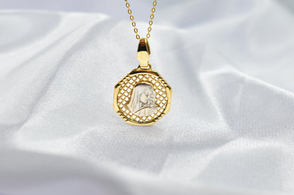 Χρυσό Κωνσταντινάτο Παναγία Οκτάγωνο 14Κ