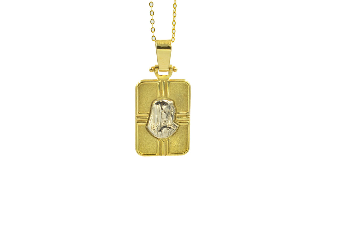 Χρυσό Φυλαχτό Χριστός Δίχρωμο Κ14