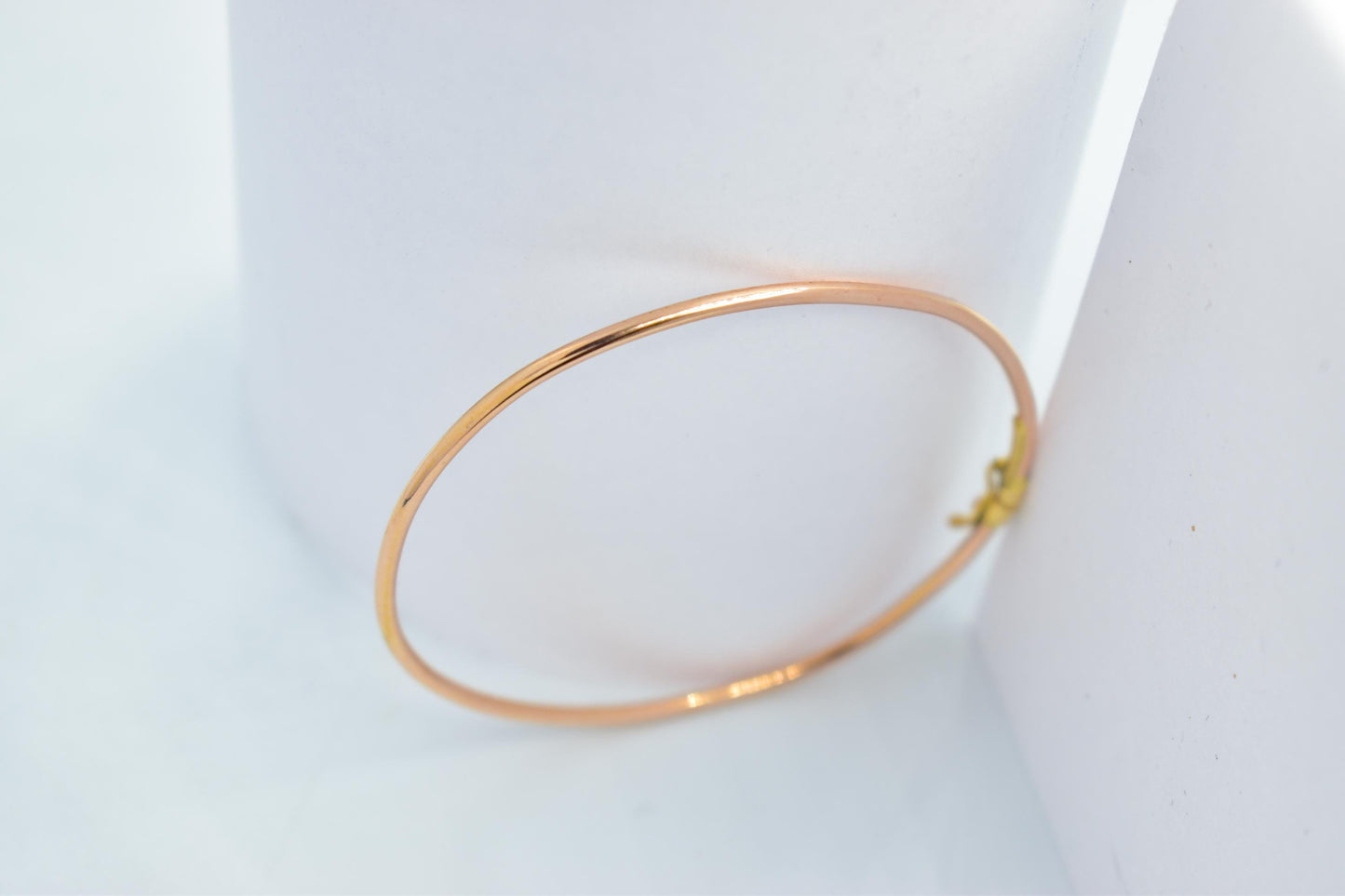 14K Rose Gold Bangle, Solid Gold Thin Bracelet, Elegant Rose Gold Jewellery for Women, Dainty Gold Bangle, Minimalist Real Gold Bracelet