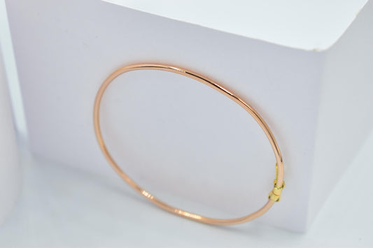 14K Rose Gold Bangle, Solid Gold Thin Bracelet, Elegant Rose Gold Jewellery for Women, Dainty Gold Bangle, Minimalist Real Gold Bracelet