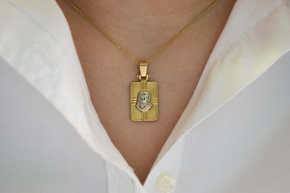 Χρυσό Φυλαχτό Χριστός Δίχρωμο Κ14