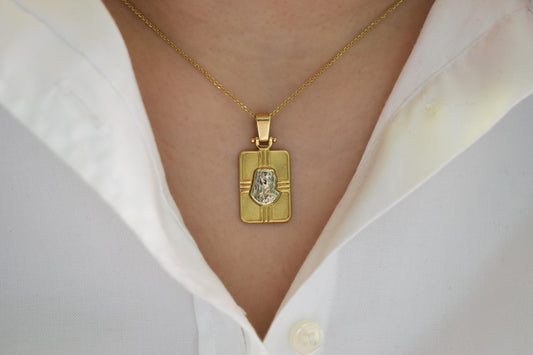 Χρυσό Φυλαχτό Χριστός Δίχρωμο Κ14