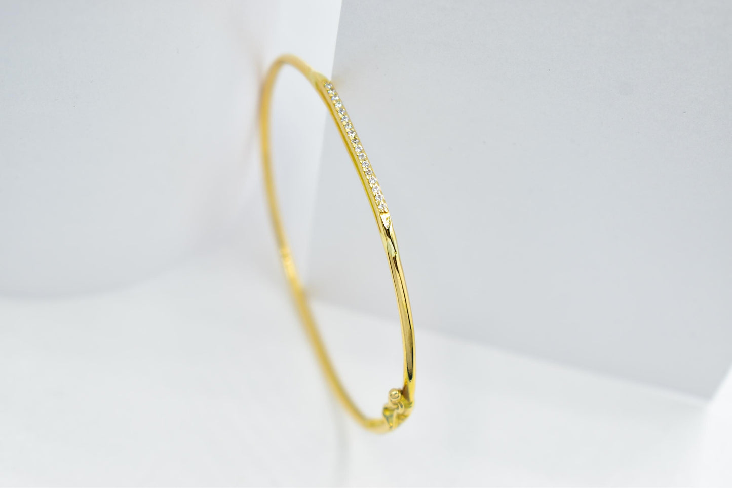 14K Gold Bar Bracelet, CZ or VVS1 Diamond Bangle,Dainty Gold Cuff, Custom Size,Gift for Her,Minimalist Gold Jewellery for Women Gift for Her