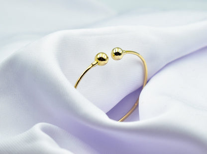 14k Gold Torque Bangle Bracelet,Gold Adjustable Ball Bracelet,14K Gold Ball Jewellery,Ball Bead Bracelet,Genuine Gold Bracelet,Gift for Her