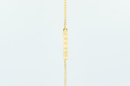 Χειροποίητο Βραχιόλι τύπου Ταυτότητα με Ζιργκόν Κ14