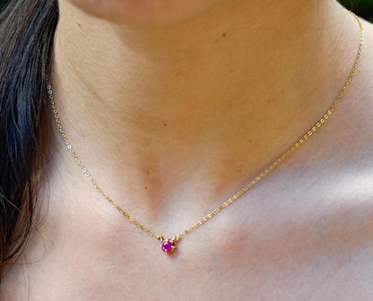 Κολιέ Μονόπετρο Ορυκτό Ρουμπίνι Κ14