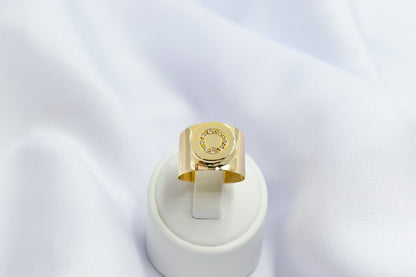 14K Solid Gold Ring,Unique Round Ring,Engagement & Wedding Gold Ring,Statement Ring,Stackable Gold Ring,Gift for Mom and Her