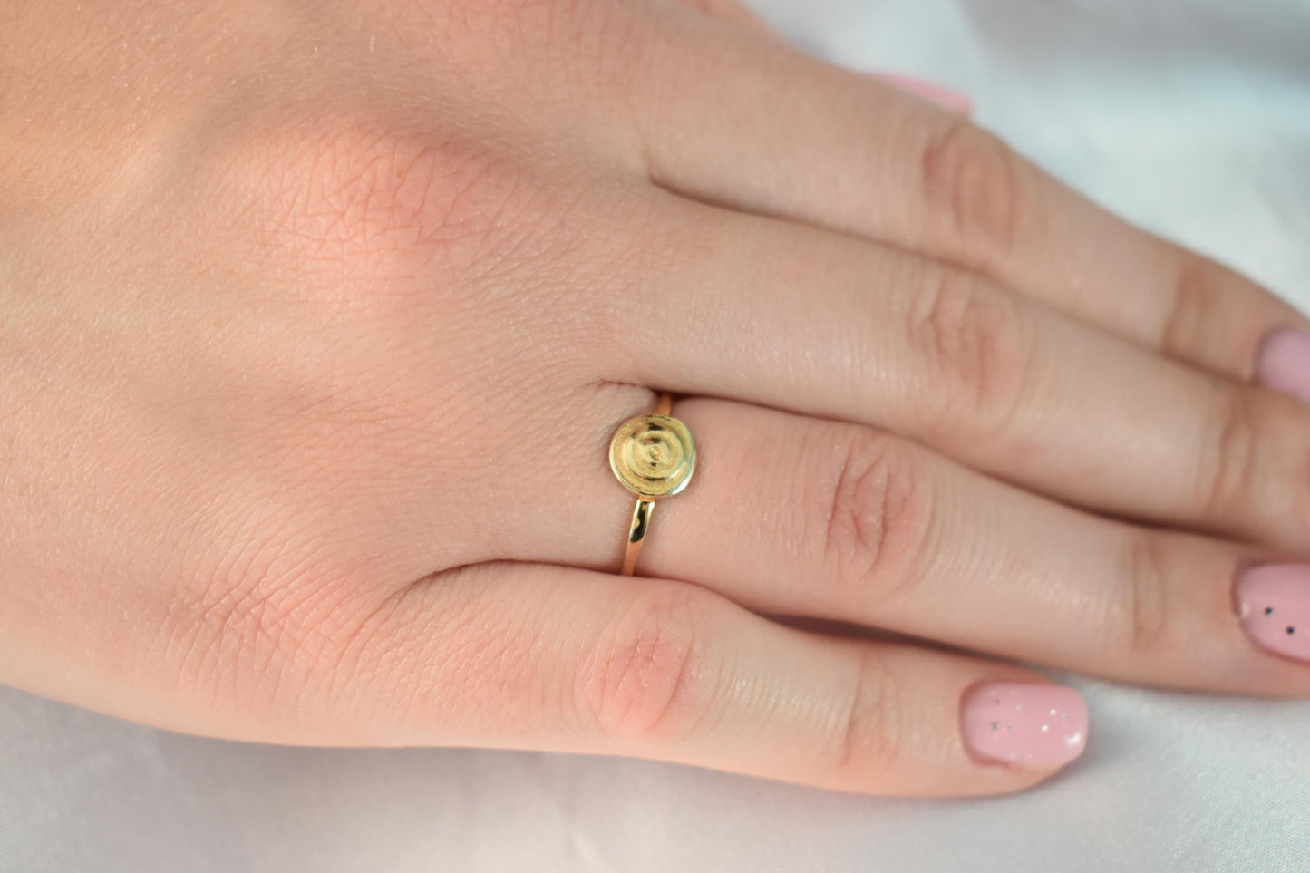 14K Solid Gold Spiral Ring,Ancient Greece Design Ring,Spiral Gold Ring,Stackable Jewellery Ring,Gold Band,14K Wedding Stacking Ring for Her