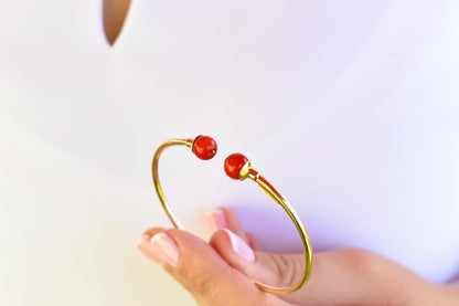 14K Gold Coral Bracelet,Coral Bangle Bracelet,Stacking Gold Bangle Bracelet,Minimal Bangle Bracelet,Summer Collection,Exclusive Gift for Her
