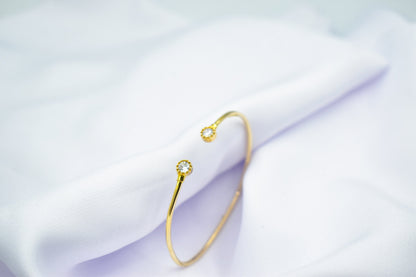 14K Gold Bezel Setting Zirconia Bracelet,Bezel Set,Cuff Bangle Bracelet,Tennis Gold Bracelet,Stackable Bracelet,Bangle Bracelet,Gift for Her