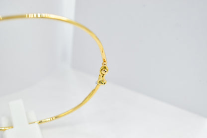 14K Solid Yellow Gold Bangle Bracelet, Minimal Gold Bracelet, Thin Everyday Gold Jewellery, Greek Handmade Gold Bangle, Dainty Gift for Her