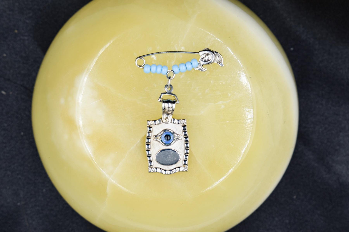 Φυλαχτό Χριστός Διπλής Όψης με Καρφίτσα Τυρκουάζ Κ14