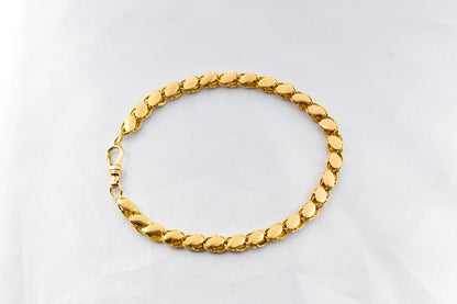 18K Solid Gold Cuban Bracelet,Link Bracelet,Gold Chain Bracelet,Dainty Chain Bracelet,Gift For Her,Women Mens Chain Bracelet,Christmas Gifts