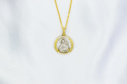 Παναγία με Χριστό παιδί σε Κύκλο με Ζιργκόν Κ14