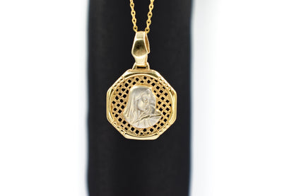 Χρυσό Κωνσταντινάτο Παναγία Οκτάγωνο 14Κ