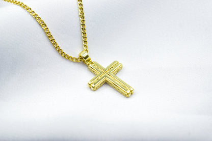 γυναικα 14K Solid Gold Cross Pendant,Necklace with Zircon,Elegant Christian Pendant,Baptism Religious Faith Jewelry,Godfather-Godmother Gift