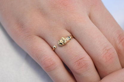 14K Solid Gold Lion Ring,Symbol of Strength,Zodiac Ring,Gold Animal Collection,Gold Band,Women Stacking Ring,Minimalist Ring,Gift for Her