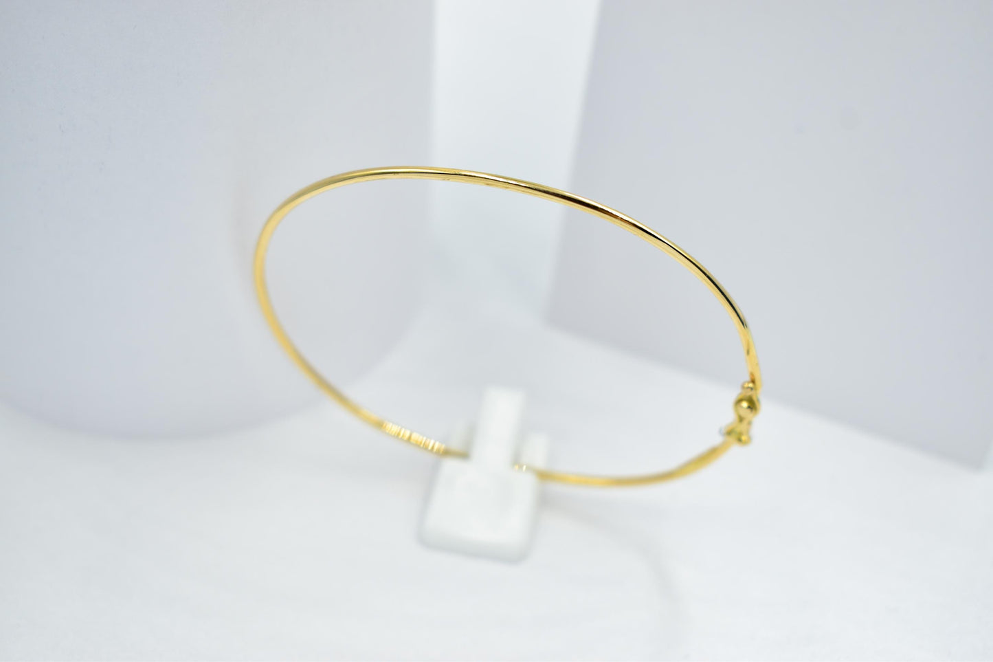 14K Solid Yellow Gold Bangle Bracelet, Minimal Gold Bracelet, Thin Everyday Gold Jewellery, Greek Handmade Gold Bangle, Dainty Gift for Her