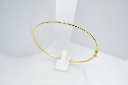 14K Solid Yellow Gold Bangle Bracelet, Minimal Gold Bracelet, Thin Everyday Gold Jewellery, Greek Handmade Gold Bangle, Dainty Gift for Her
