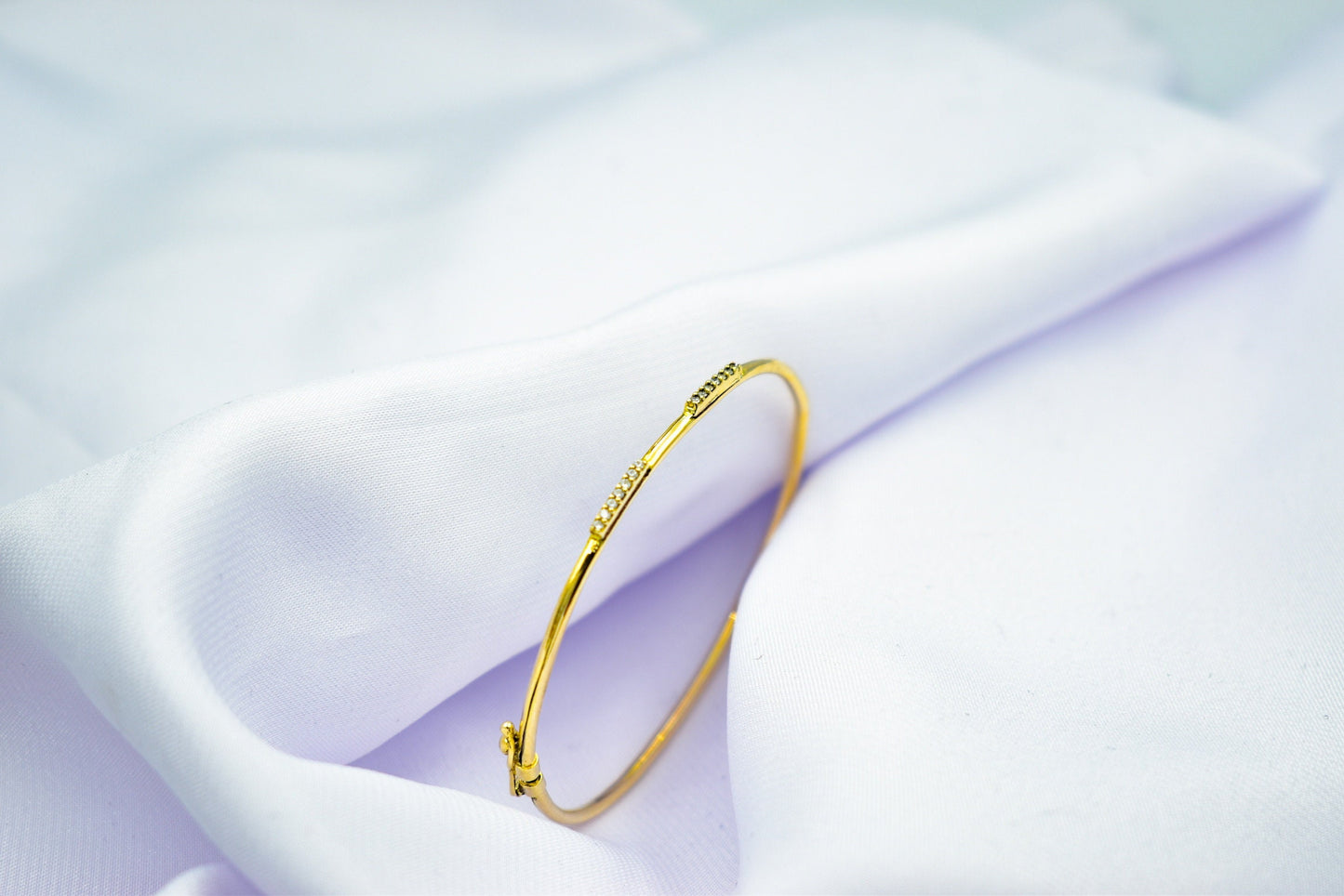 14K Gold Pave Bar Bracelet,Real Solid Gold Everyday Bracelet Women,Wedding & Engagement Dainty Line Bracelet,Stacking Bracelet Gift for Her