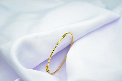 14K Gold Pave Bar Bracelet,Real Solid Gold Everyday Bracelet Women,Wedding & Engagement Dainty Line Bracelet,Stacking Bracelet Gift for Her