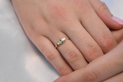 Snake Head 14K Solid Gold Ring,Gold Serpent Ring,Snake Head Ring,Stackable Jewellery Ring,Gold Band,14K Wedding Animal Ring,Minimalist Ring