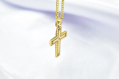 Ανδρικοί Σταυροί Handcrafted 14K Gold Cross Pendant Textured Design,Elegant Hollow Back Crucifix,Orthodox Christian Jewellery,Baptism Gift,Men & Women Chain