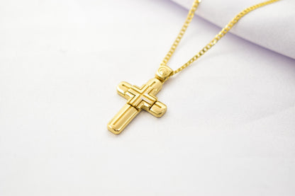 Ανδρικοί Σταυροί 14K Solid Gold Cross Pendant for Men & Women, Yellow Gold Religious Necklace, Orthodox Baptism Cross, Handmade Fine Gold Jewelry Gift