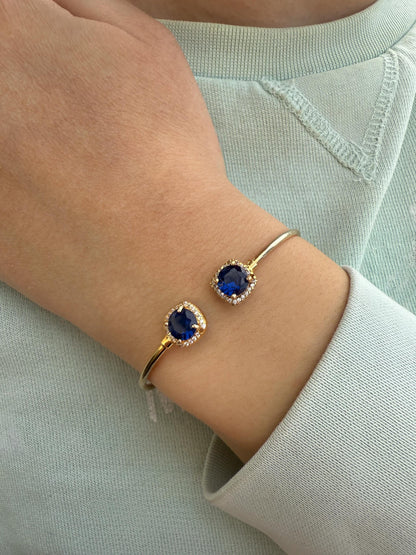 14K Gold Princess Inspired Large Blue Rosettes Bracelet,Wedding & Engagement Bracelet,Exclusive Premium Bracelet,Gift for Her