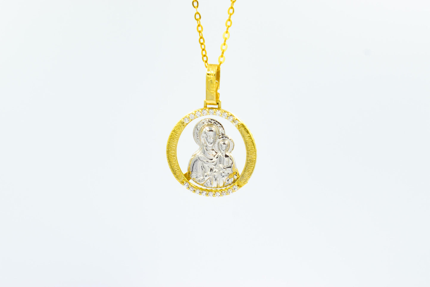 Παναγία με Χριστό παιδί σε Κύκλο με Ζιργκόν Κ14