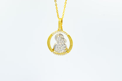 Παναγία με Χριστό παιδί σε Κύκλο με Ζιργκόν Κ14