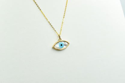 Κολιέ Μάτι με Φίλντισι 14Κ