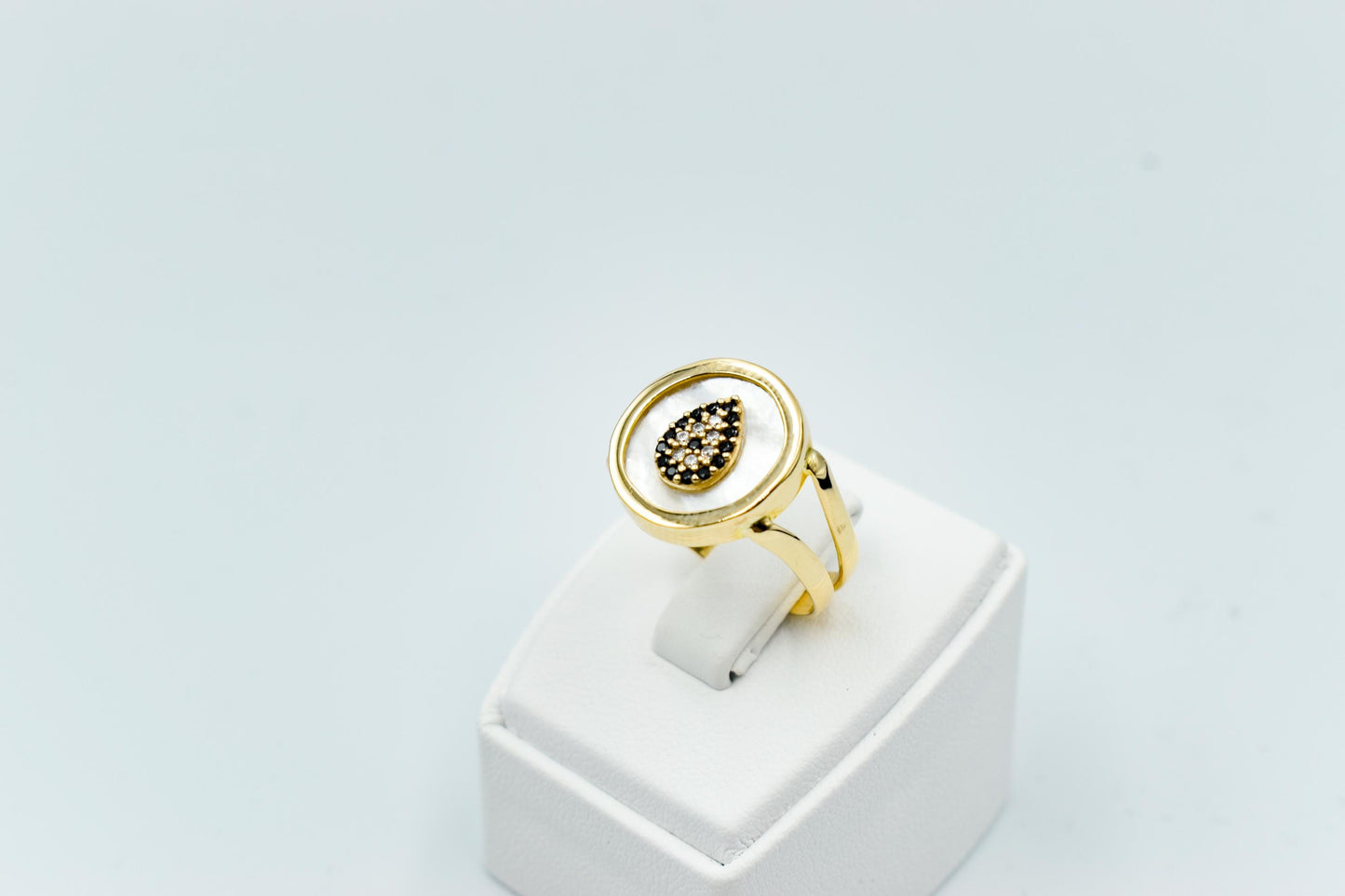 14K Solid Gold Handmade Ring,14K Mother Of Pearl Ring,Gold Band Ring,Zircon Ring,Elegant Ring,Unique Libellia Gold Ring,Drop Ring for Her