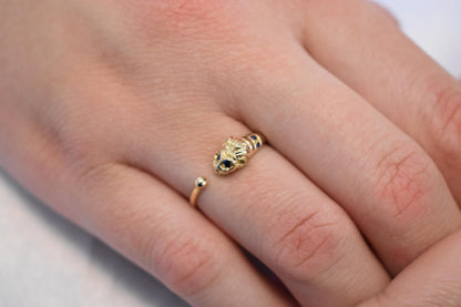 14K Solid Gold Lion Ring,Symbol of Strength,Zodiac Ring,Gold Animal Collection,Gold Band,Women Stacking Ring,Minimalist Ring,Gift for Her