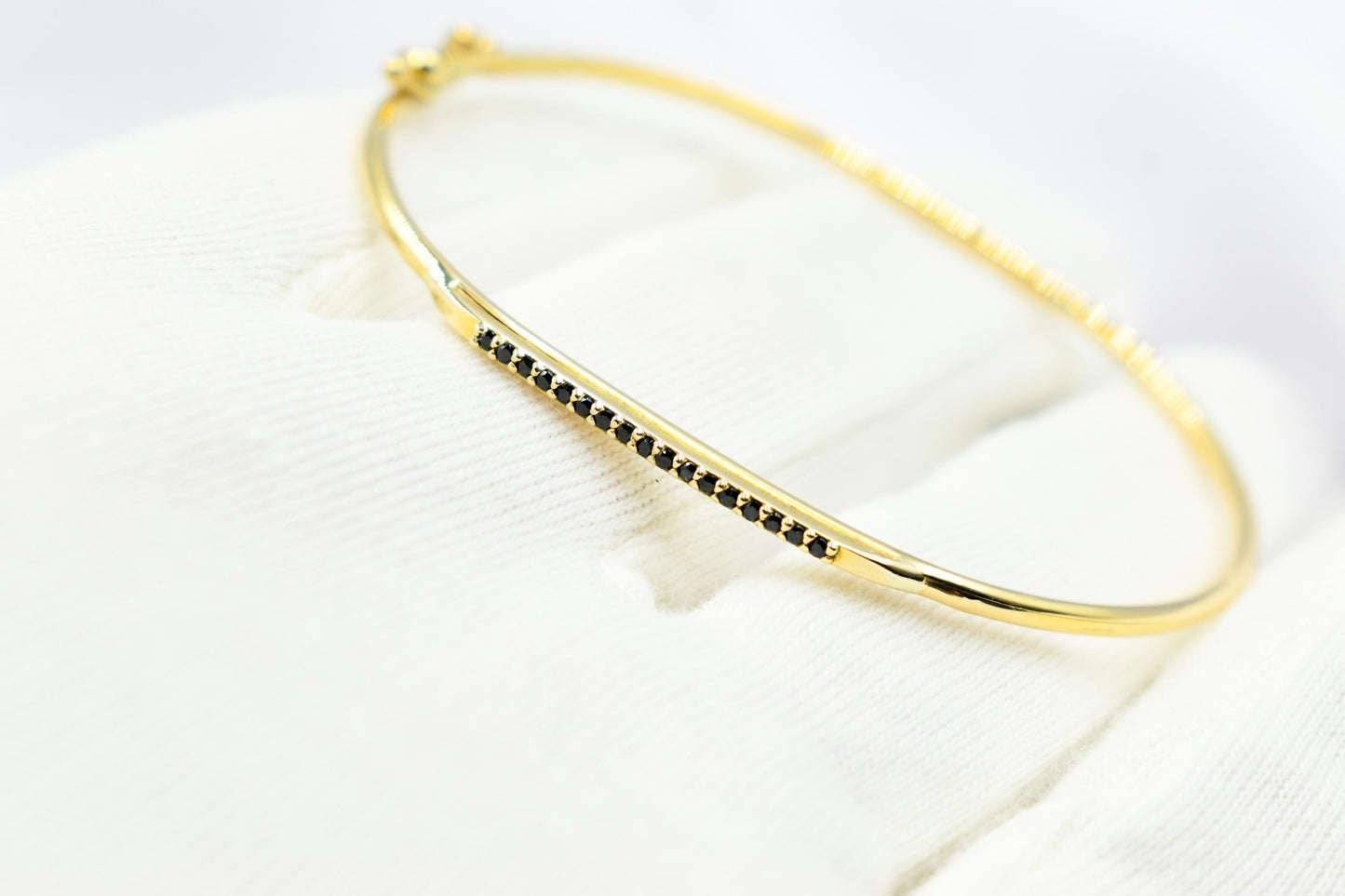 14K Solid Gold Pave Bar Bracelet,Everyday Bracelet Women,Ladies Dainty Line Bracelet,Stacking Bracelet Gift for Her,Minimal Exclusive Style