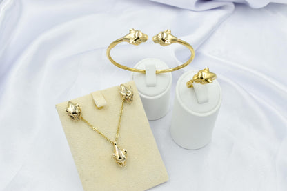 14K Gold Panther Bracelet with Diamonds, Solid Gold Cuff, Diamond Eye Bangle, Luxury Unisex Jewellery, Bold Gold Statement Gift,Gift for Her