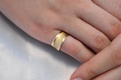 14K Thin Solid Gold Ring,Wedding & Engagement Ring,Tiny Dome Ring,Simple Ring,Minimalist Stacking Gold Ring,Timeless Gift for Mom and Her