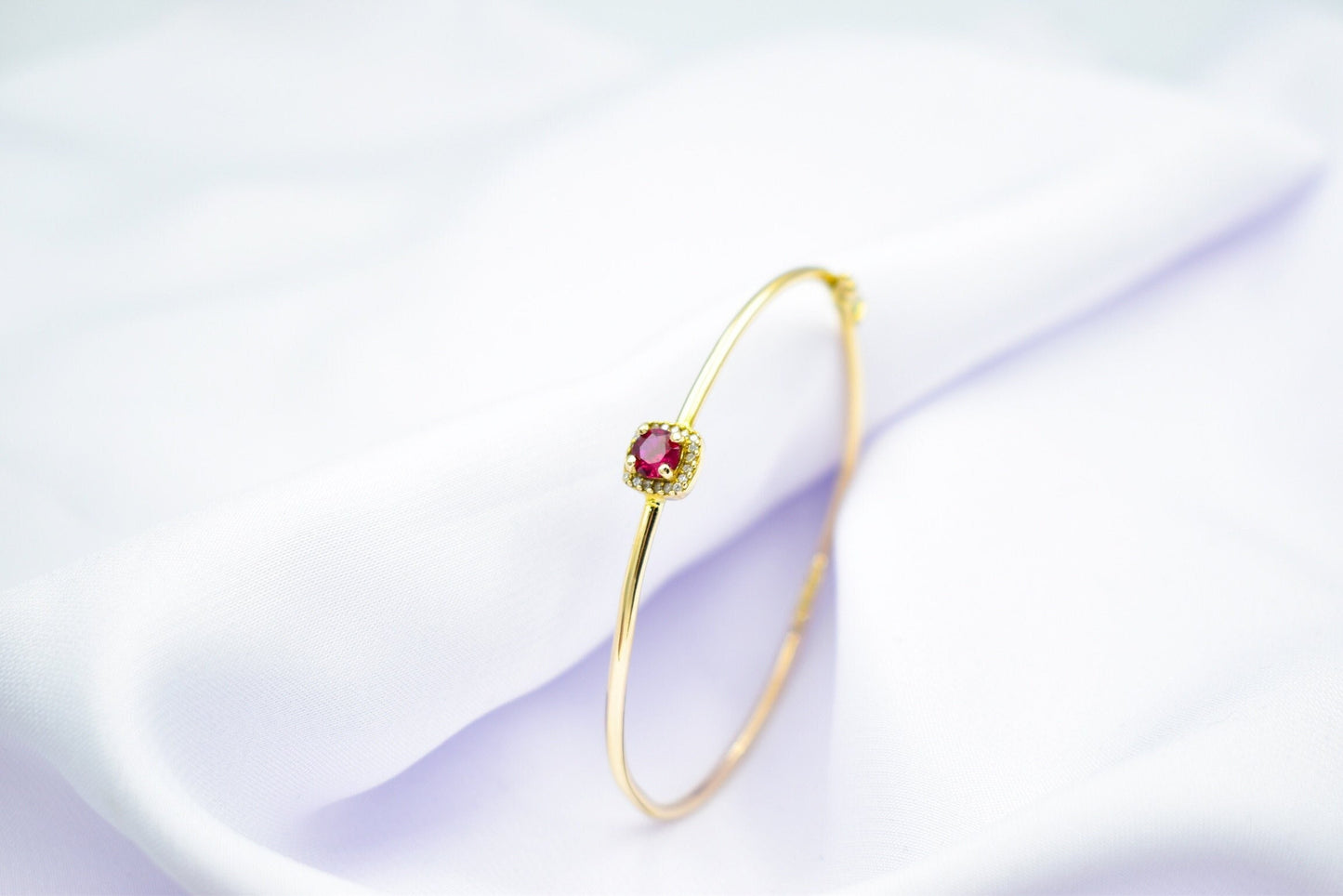 14K Gold Bangle Bracelet,Dainty Bracelet,Stackable Gold Bracelet,Personalized Bangle,Dainty Gemstone Bracelet,Cuff Bangle for Mom & Her