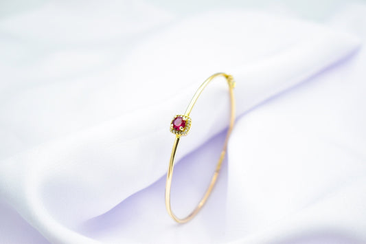 14K Gold Bangle Bracelet,Dainty Bracelet,Stackable Gold Bracelet,Personalized Bangle,Dainty Gemstone Bracelet,Cuff Bangle for Mom & Her