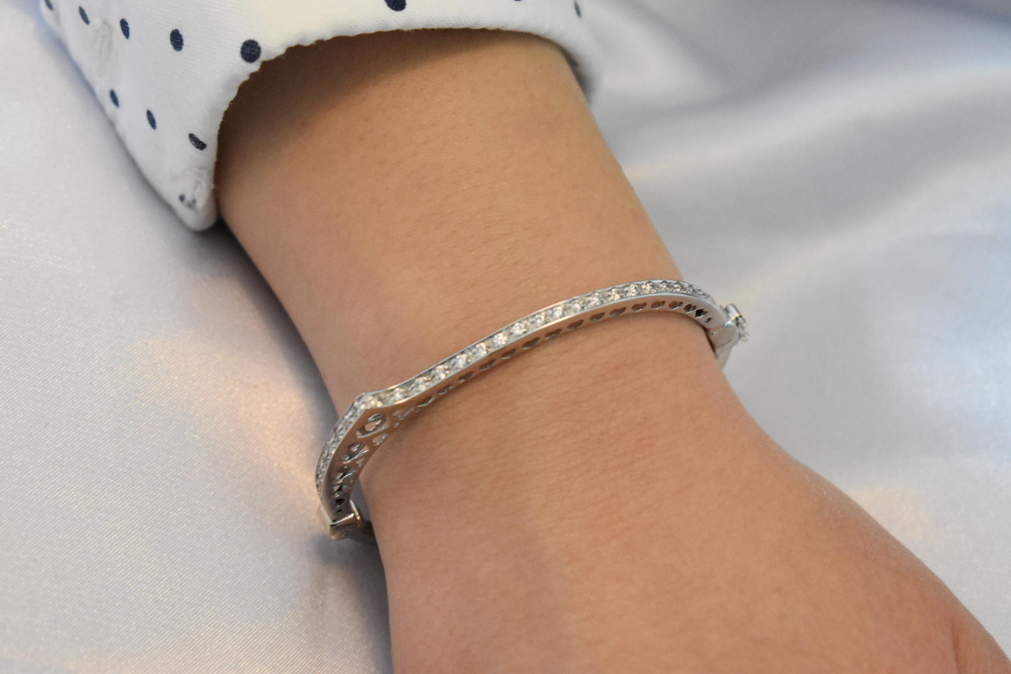 14K Solid Gold Tennis Bracelet,Gold Bangle Bracelet,Multi Stone Tennis Bangle for Women,Wedding & Engagement Bracelet,Gift for Her