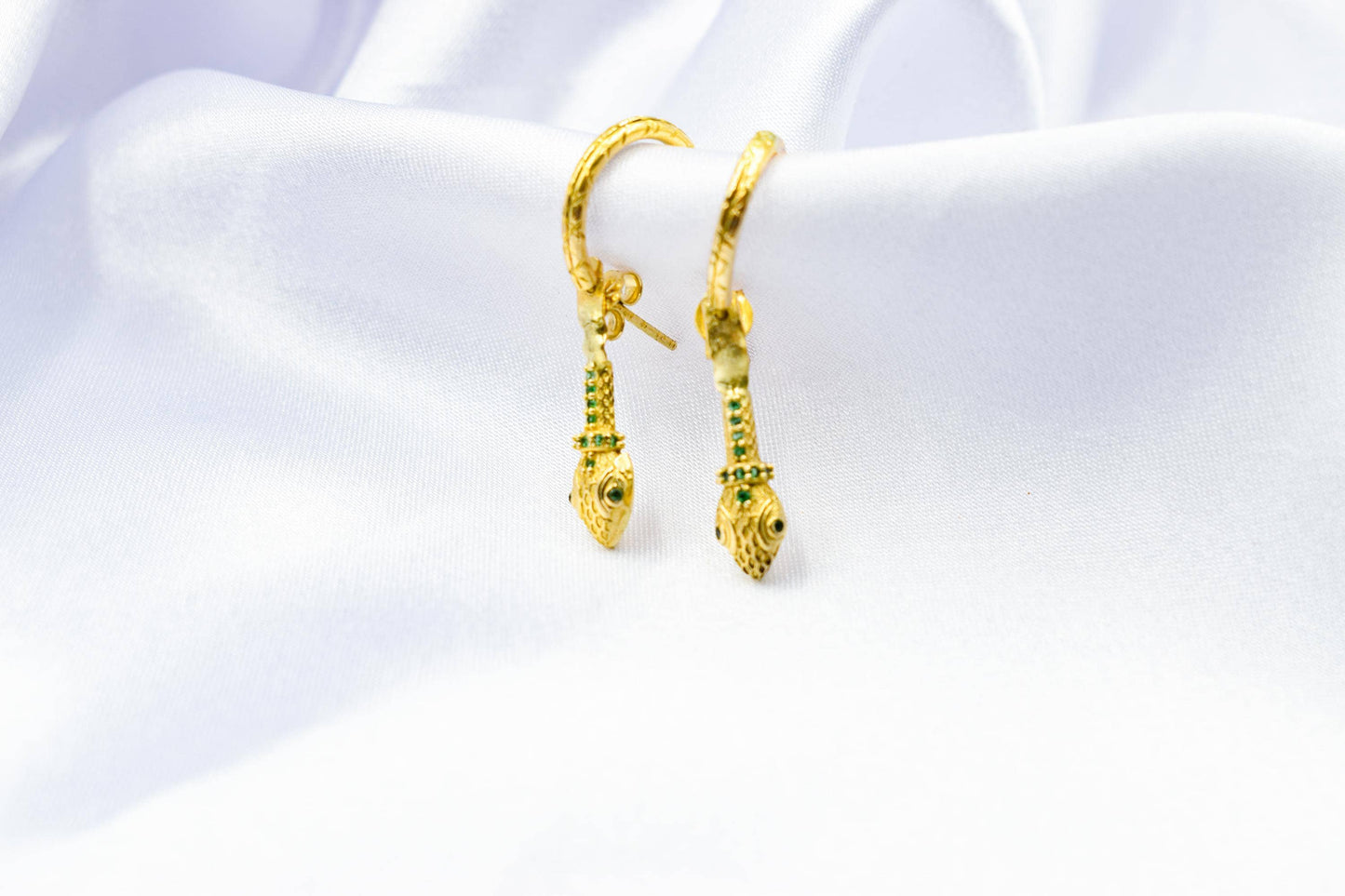 Διπλά Σκουλαρίκια Φίδι με Ζιργκόν Κ14