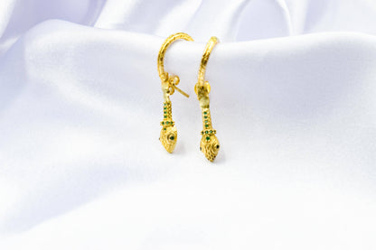 Διπλά Σκουλαρίκια Φίδι με Ζιργκόν Κ14