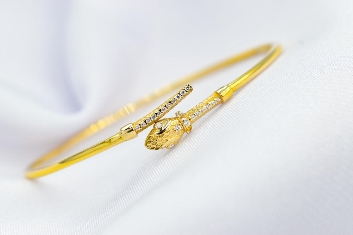 14K Snake Bangle,Snake Gold Bangle Bracelet,Adjustable Animal Gold Bangle,Chinese Clendar Animal Bangle,Snake Handcrafted Serpent Bangle