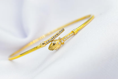 14K Snake Bangle,Snake Gold Bangle Bracelet,Adjustable Animal Gold Bangle,Chinese Clendar Animal Bangle,Snake Handcrafted Serpent Bangle