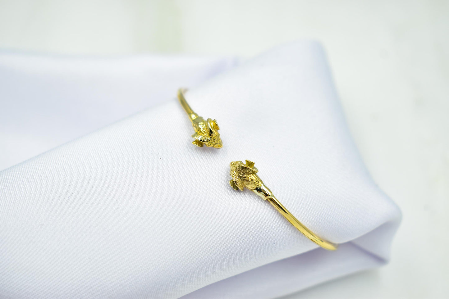 14K Solid Gold Ram Head Bangle,Greek Mythology Bracelet,Aries Zodiac Jewellery, Handcrafted Gold Cuff,Luxury Ancient Animal Bangle