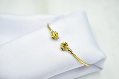 14K Solid Gold Ram Head Bangle,Greek Mythology Bracelet,Aries Zodiac Jewellery, Handcrafted Gold Cuff,Luxury Ancient Animal Bangle