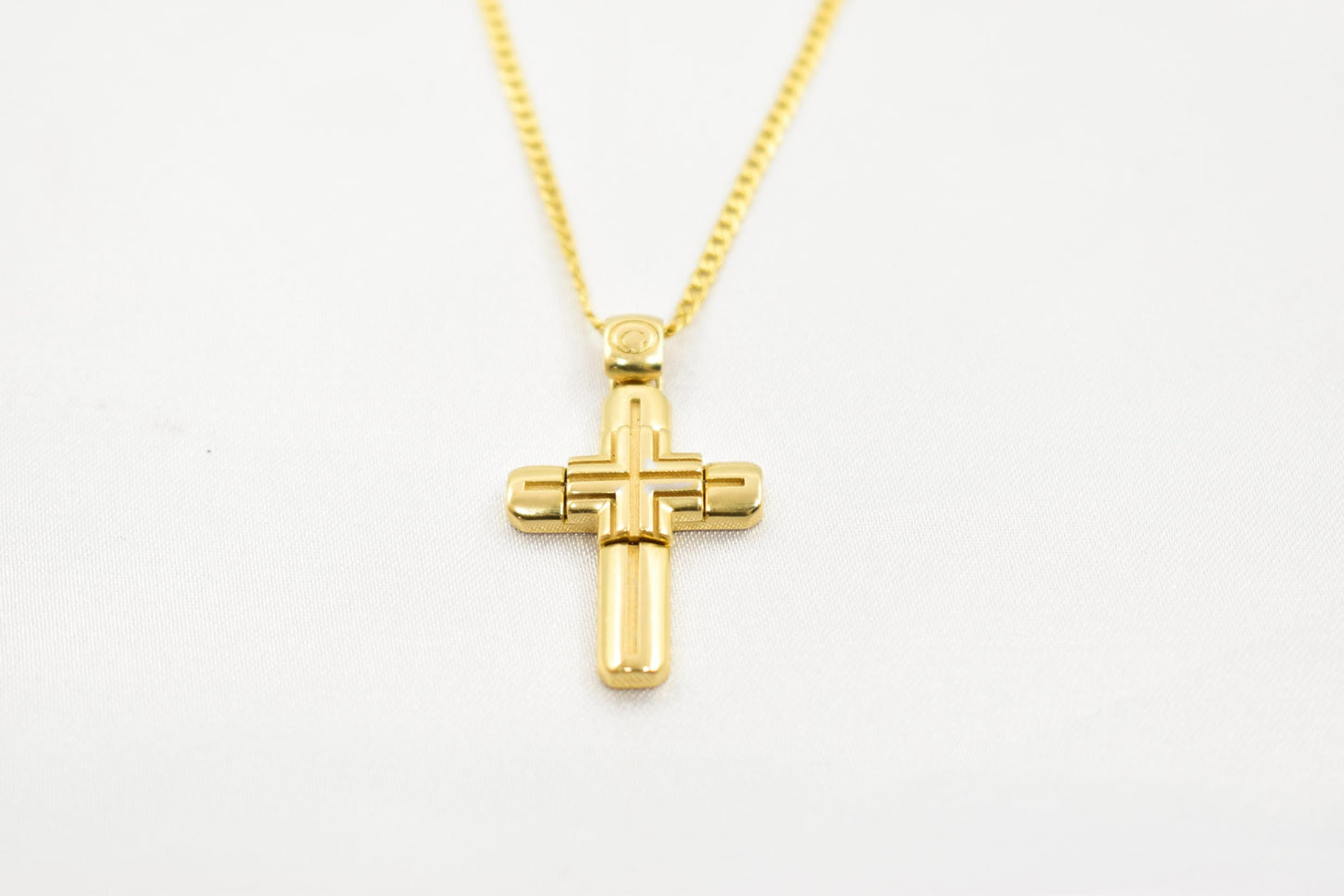 Ανδρικοί Σταυροί 14K Solid Gold Cross Pendant for Men & Women, Yellow Gold Religious Necklace, Orthodox Baptism Cross, Handmade Fine Gold Jewelry Gift