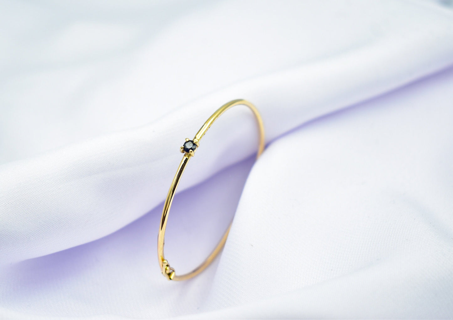 14K Gold Bangle Sapphire,Solid Gold Bangle,Luxury Sapphire Bangle,Sapphire Bangle,Bangle Sapphire Bracelet,Gift for Her